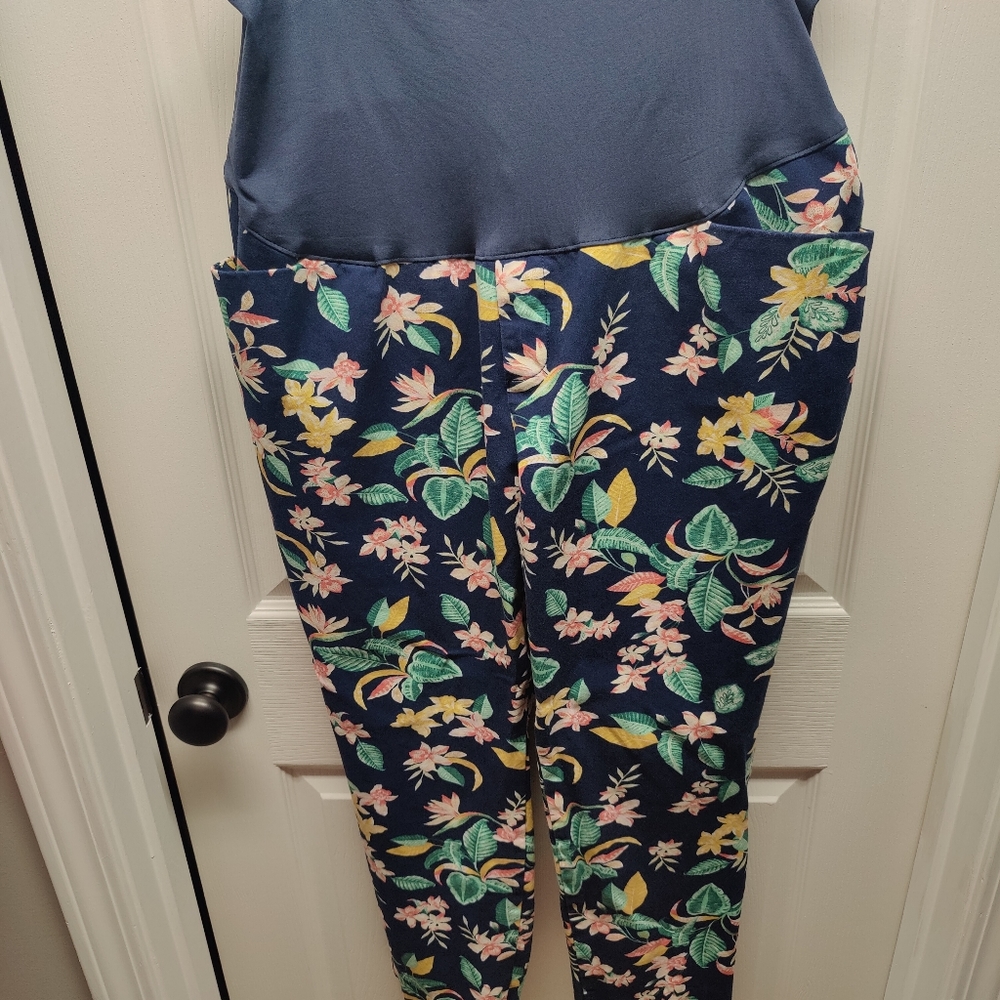 Floral pattern maternity pants